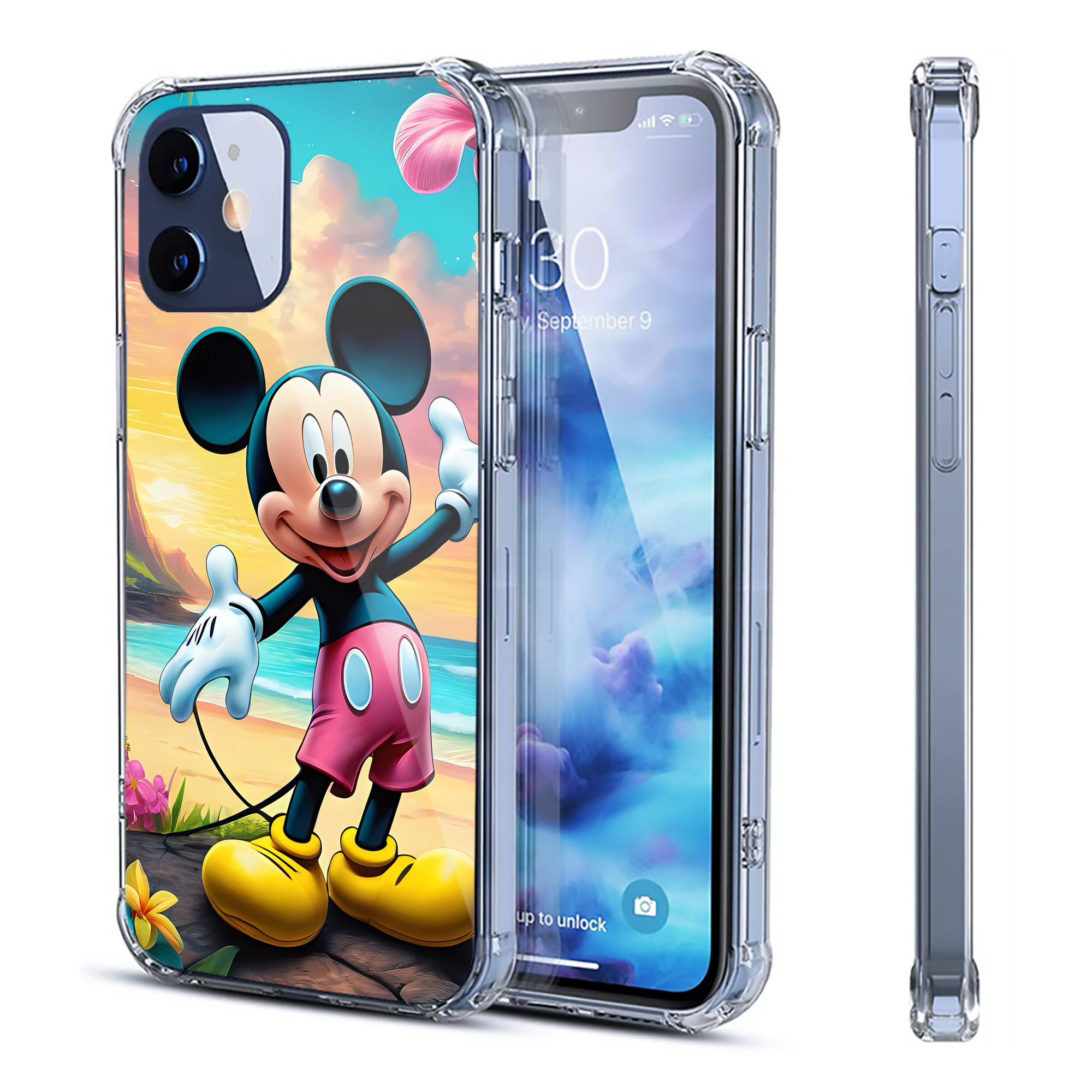 （画像用） ミッキーマウス Mickey Mouse 【iPhone 12シリーズ対応】透明スマホケース（クリアソフトケース）